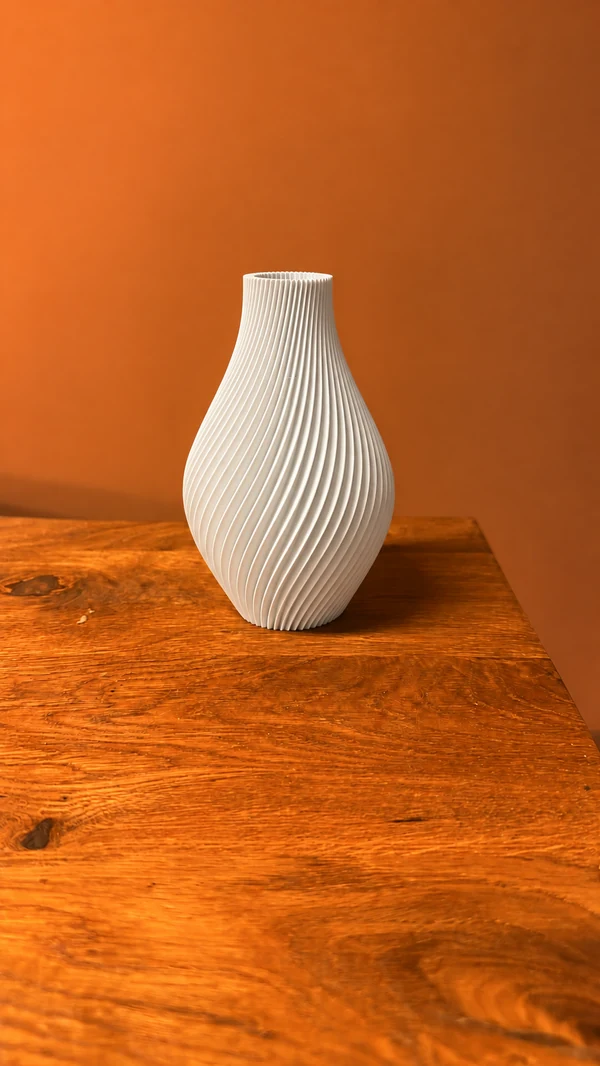 Vase aus Bambu Lab PLA Matte in Ivory White